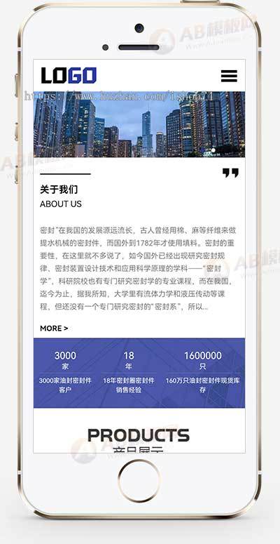 (自适应手机端)骨架油封网站模板 机械密封件网站源码下载