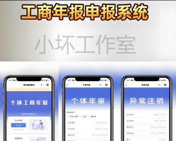 Thinkphp+uniapp开发的工商年报申报系统个体工商户年报注销H5搭建源码