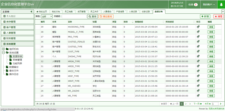 thinkphp财务企业通用信息管理系统 erp进销存OA办公人力资源管理