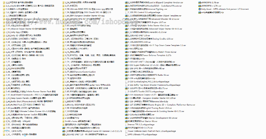 2018 unity3d/u3d 95套游戏源码+模型特效+UI 完整项目资源大合集