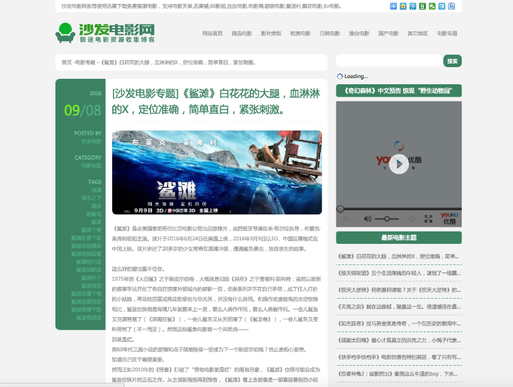 WordPress电影网站主题源码