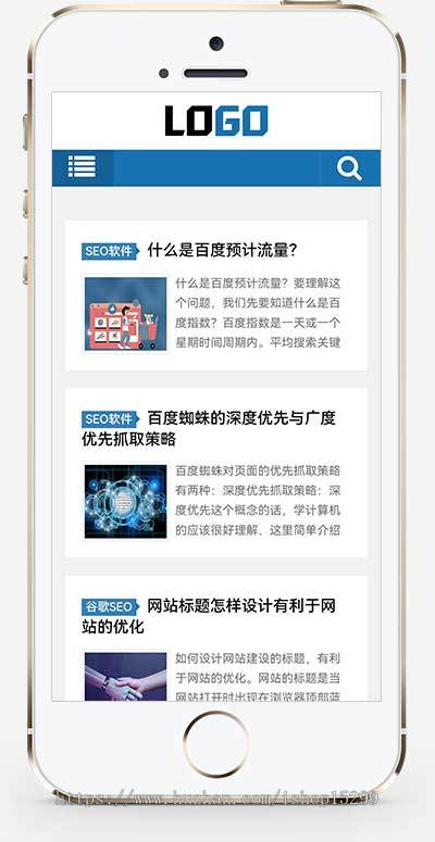 推荐 (自适应手机端)SEO优化博客网站模板 个人博客资讯网站源码