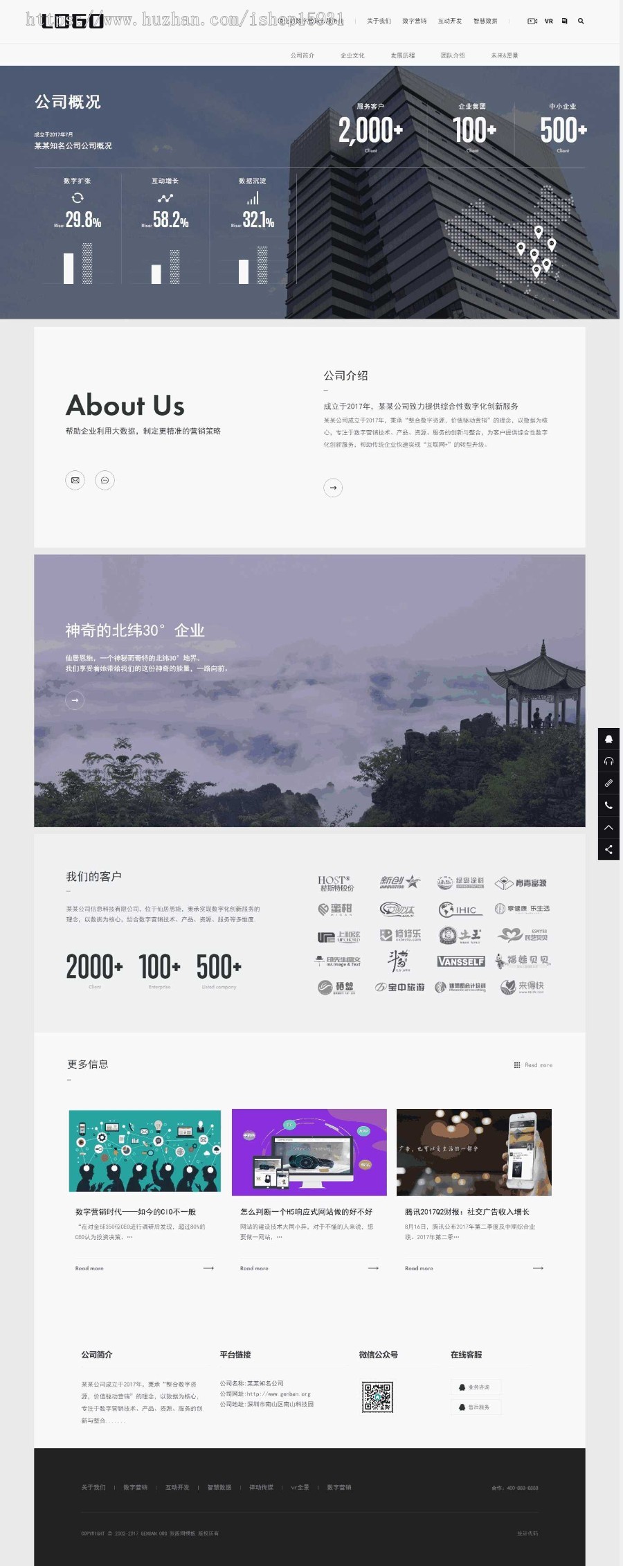 响应式大气网络营销技术服务互联网集团公司官网网站织梦CMS模板源码带后台手机端