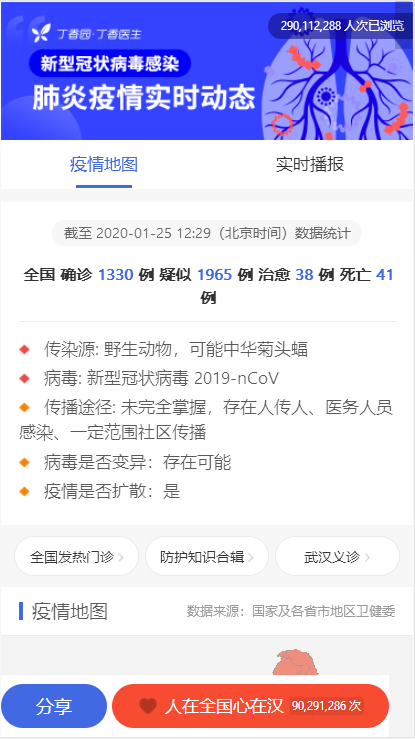 (好评免费送)可以放在网站方便大家查看全国新型冠状病毒肺炎疫情实时图HTML源码