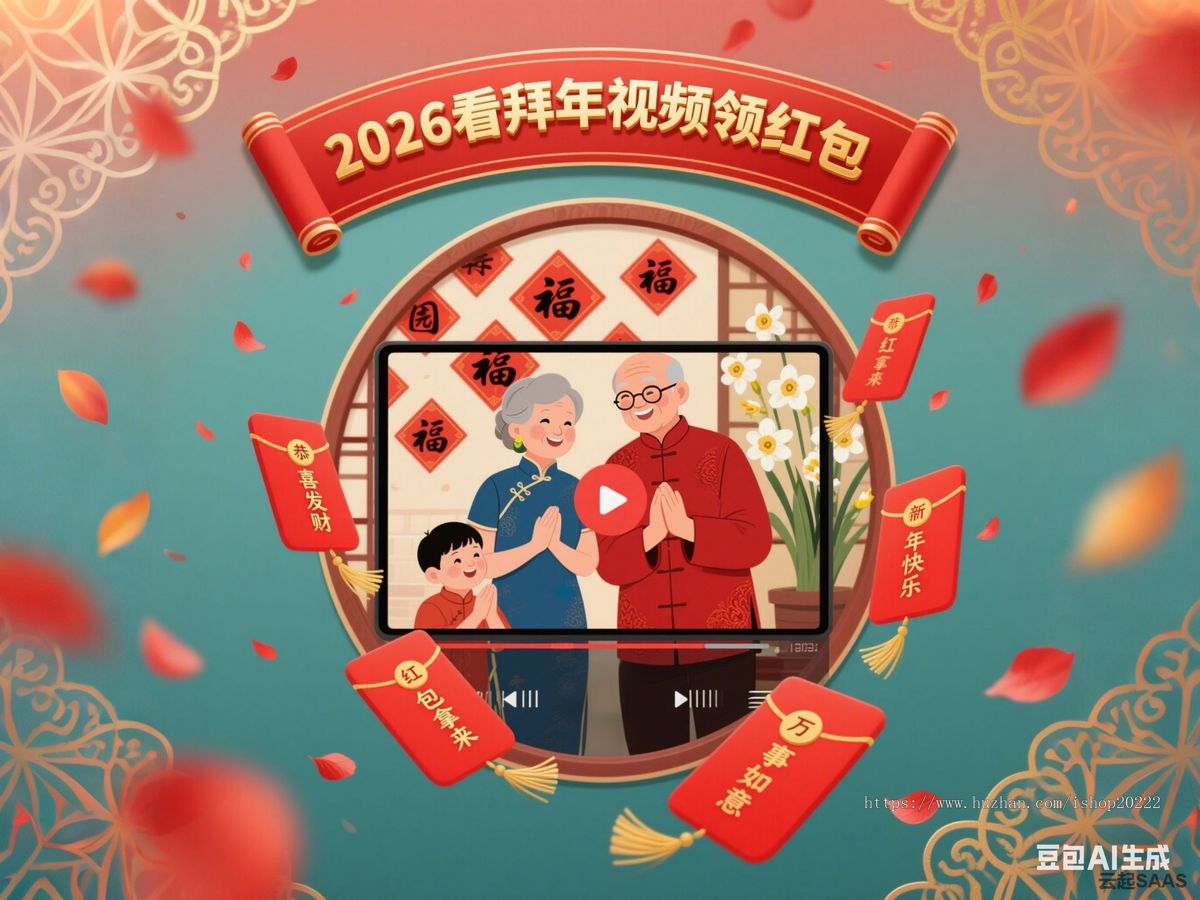 拜年视频红包广告视频投放视频红包C奖同城红包小区广告公众号系统开源