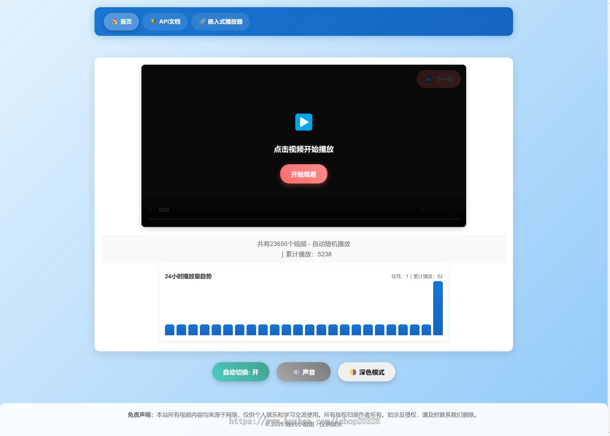随机小姐姐视频引流源码 小姐姐热舞视频系统带统计报表双色风格【XY116】
