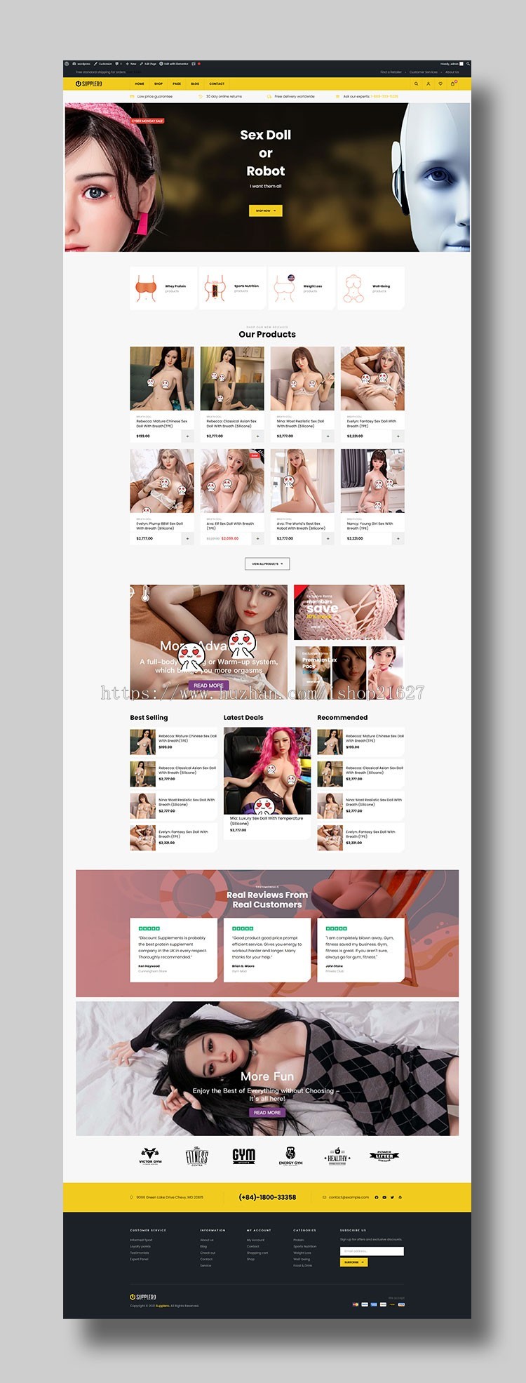 成人性用品玩具外贸商城保健主题源码响应式多语言网站模板wordpress