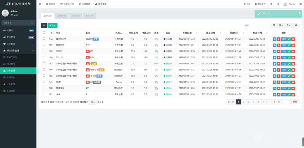 软件公司项目任务系统项目工时管理系统|任务管理系统工作任务考核任务人员接收分解