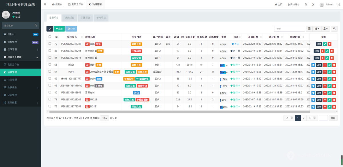 软件公司项目任务系统项目工时管理系统|任务管理系统工作任务考核任务人员接收分解