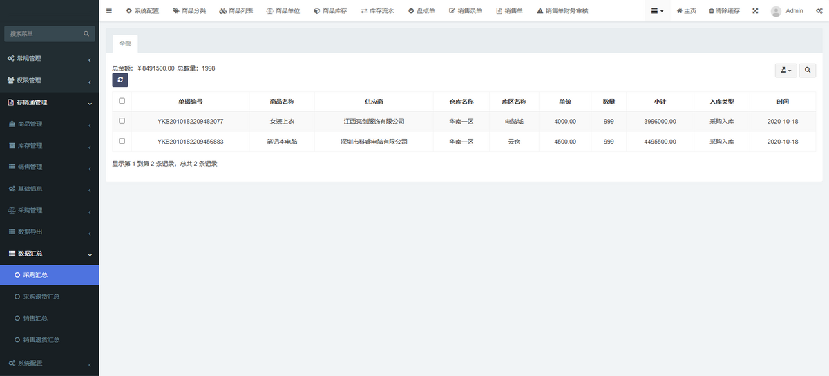通用型进销存系统源码多仓库管理软件采购销售erp库存管理进库出库ERP系统