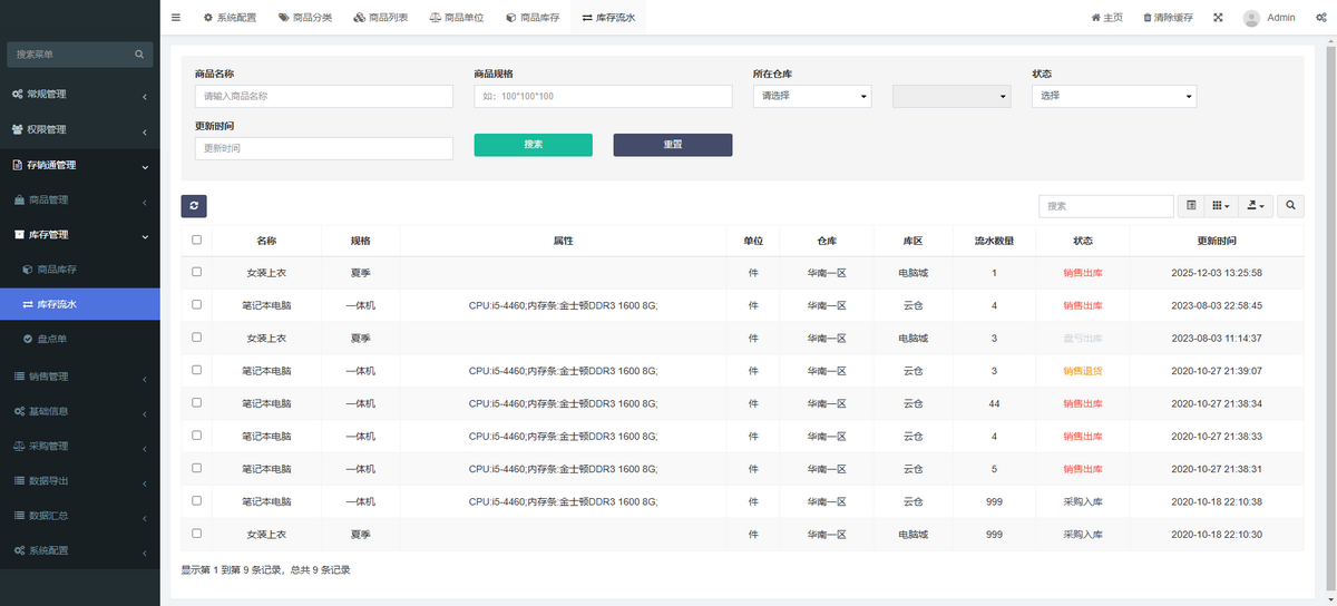 通用型进销存系统源码多仓库管理软件采购销售erp库存管理进库出库ERP系统