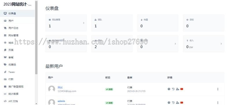 [2025带前台网站统计源码]仿CNZZ网站访客流量统计系统源码/获取网站访客系统源码/网页