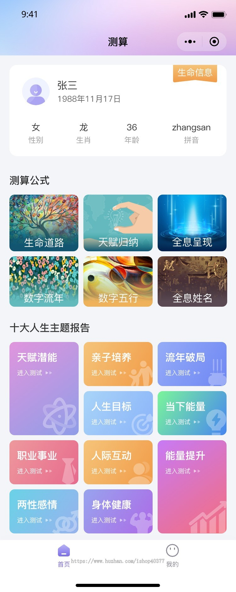 生命数字心理学测算工具 生命道路/天赋/五行/姓名全息解析 十大人生主题测算