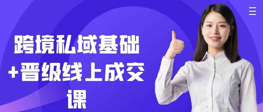 跨境私域基础+晋级线上成交课